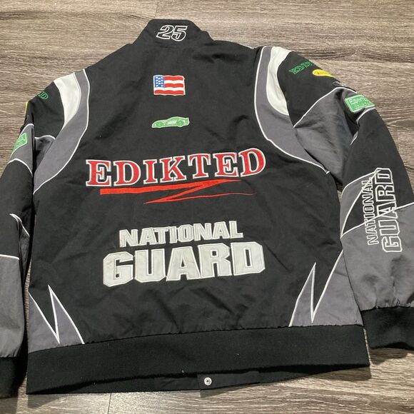 Nascar Jacket Mens Small Black Edikited Rally Patch Mens Small - Picture 4 of 9